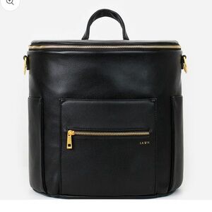 Black Leather Fawn Diaper Baby Bag plus accessories